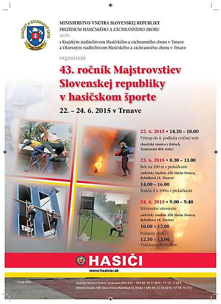V Trnave sa uskutoční už 43. ročník Majstrovstiev Slovenskej republiky v hasičskom športe